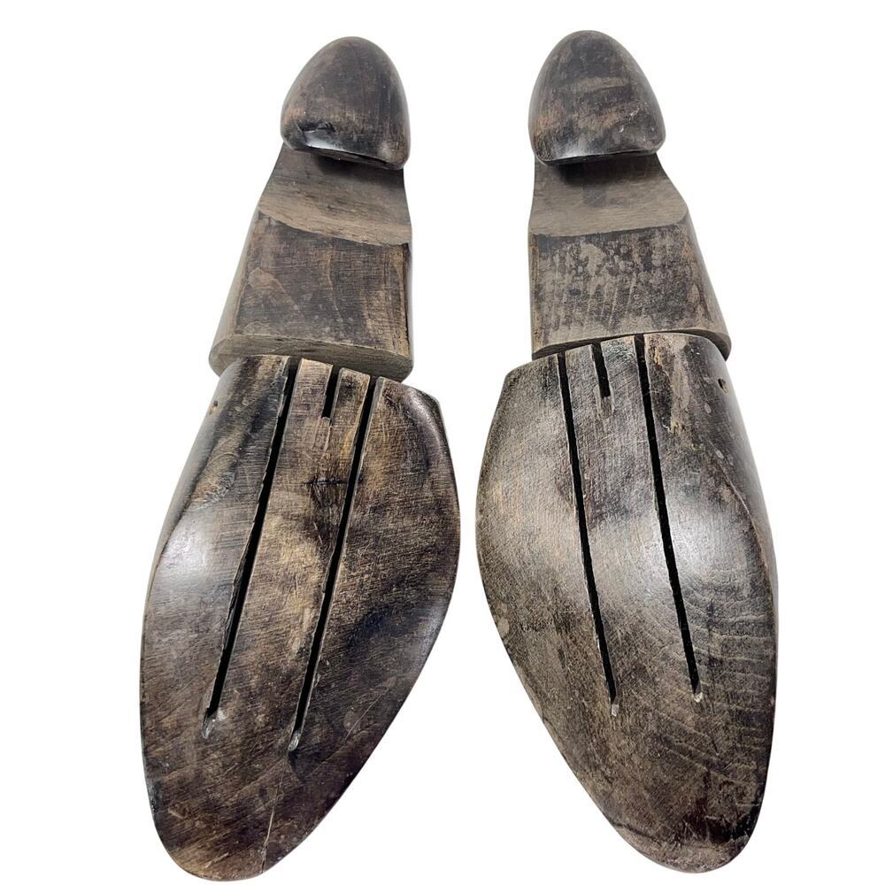 Vintage Pair of Lasts Wooden Shoe Tree Mold Stretcher Form Insert 11" - Picture 3 of 15
